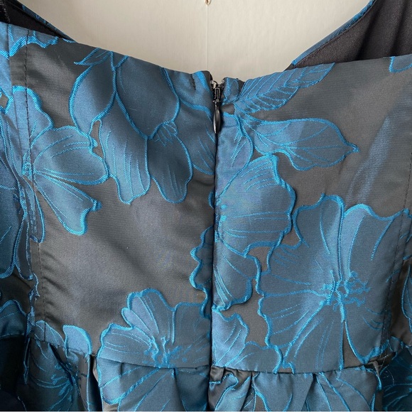 Lulu's Beyond Grateful Black Floral Jacquard Satin Velvet Tie Strap Midi Dress - Picture 10 of 12